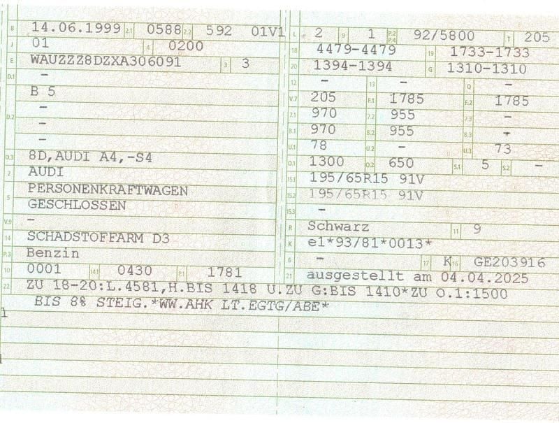 Gebraucht Audi A4 1999 Schwarz Limousine