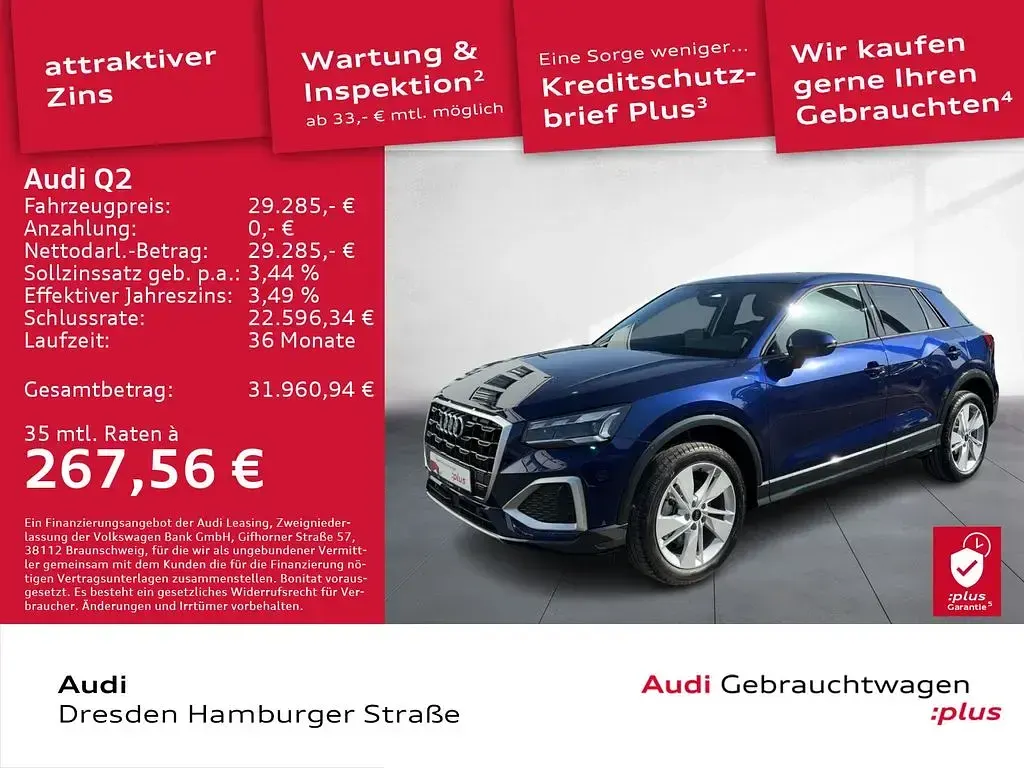 Gebraucht Audi Q2 Advanced Plus 150 PS (110 kW) 2025 Blau SUV
