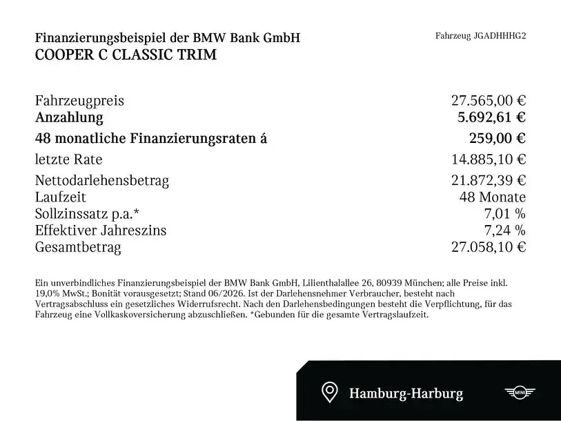 Gebraucht Mini Cooper Classic 114 kW (156 PS) 2025 Ocean wave green (grün) Kleinwagen