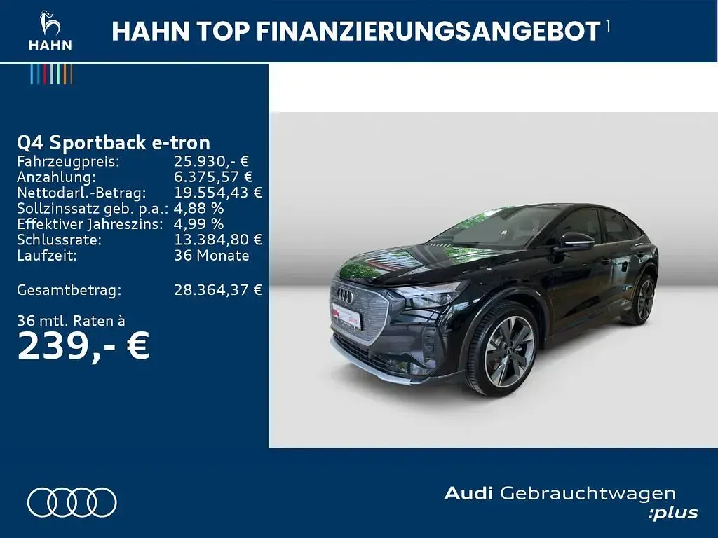 Second-hand Audi Q4 Sportback e-tron 125 kW (170 CP) 2023 Negru SUV