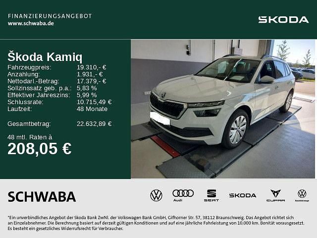 2y moonweiss metallic Gebraucht 2021 Skoda Kamiq Drive SUV | 19.310 € (Fairer Preis) - Bild 1/4