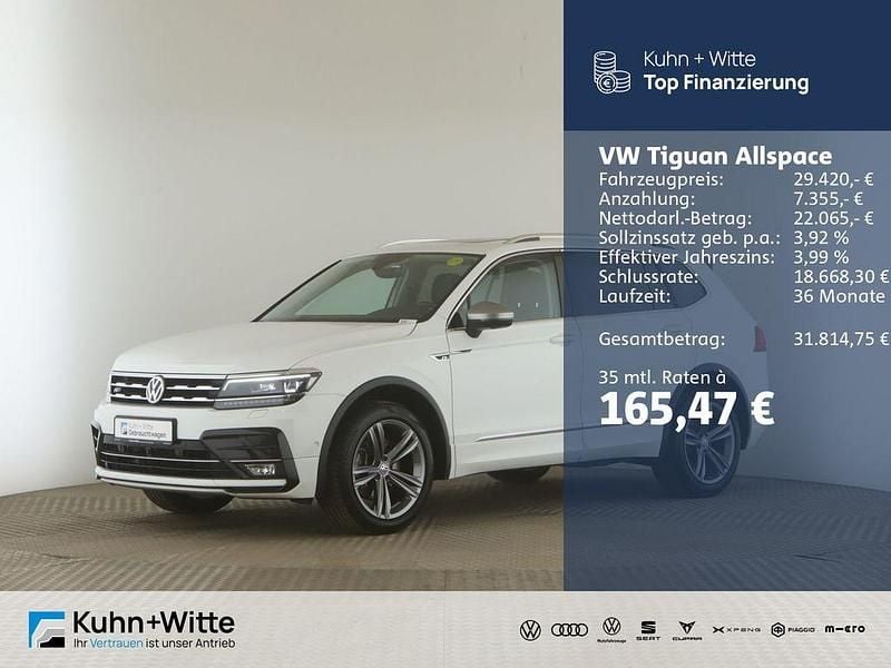 Weiß Gebraucht 2021 VW Tiguan Allspace R-line SUV | 29.420 € (Guter Preis) - Bild 1/3
