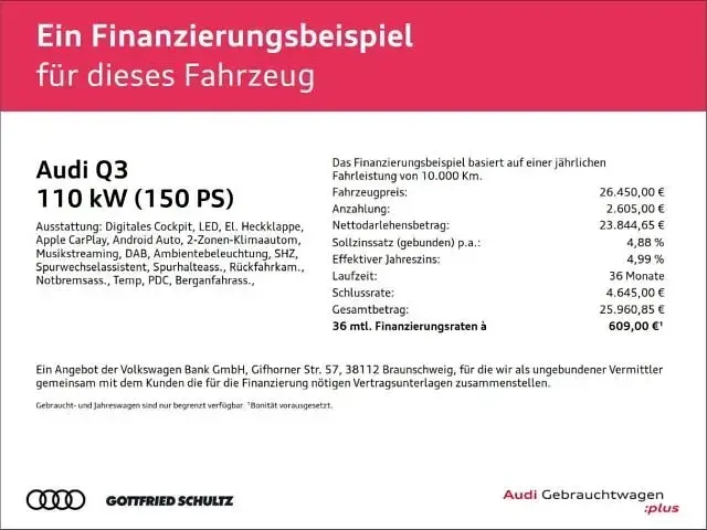 Usata Audi Q3 Advanced 150 CV (110 kW) 2019 Grigio SUV