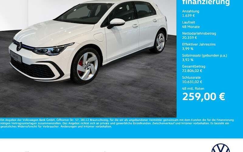 Weiß Gebraucht 2022 VW Golf VIII GTE Limousine | 21.998 € (Superpreis) - Bild 1/4