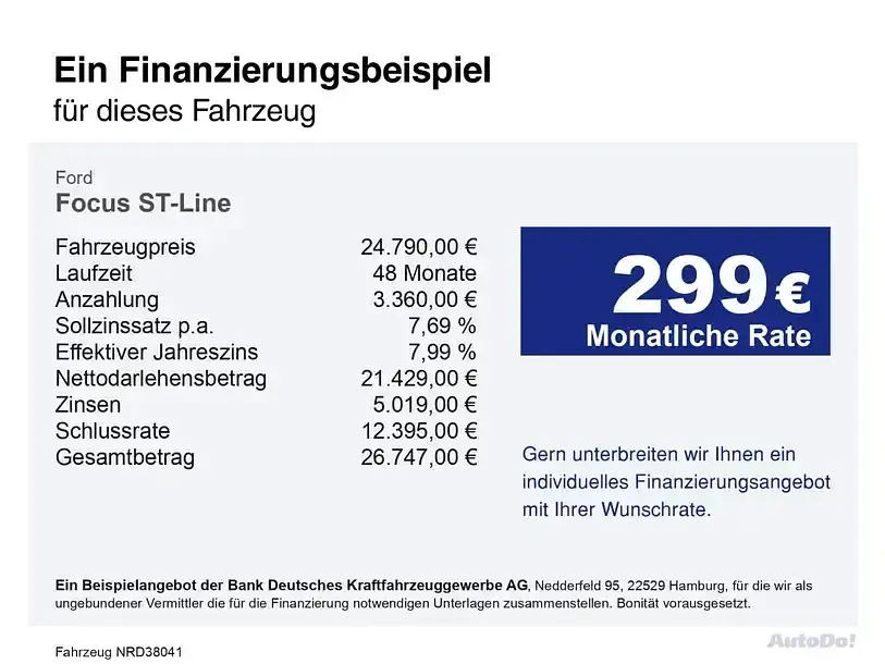Usado Ford Focus ST-Line 125 CV (91 kW) 2025 Negro Berlina