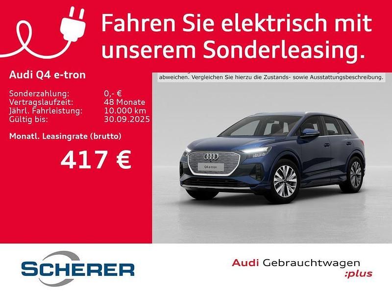 Navarrablau metallic (metallic) Gebraucht 2024 Audi Q4 e-tron Ambiente SUV | 44.990 € (Fairer Preis) - Bild 1/3