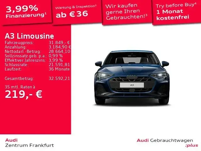 Gebraucht Audi A3 S-Line 116 PS (85 kW) 2025 Ascariblau metallic Limousine