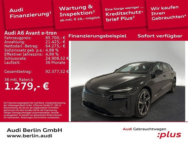 Mythosschwarz metallic Gebraucht 2025 Audi A6 e-tron Performance Kombi | 85.700 € - Bild 1/3