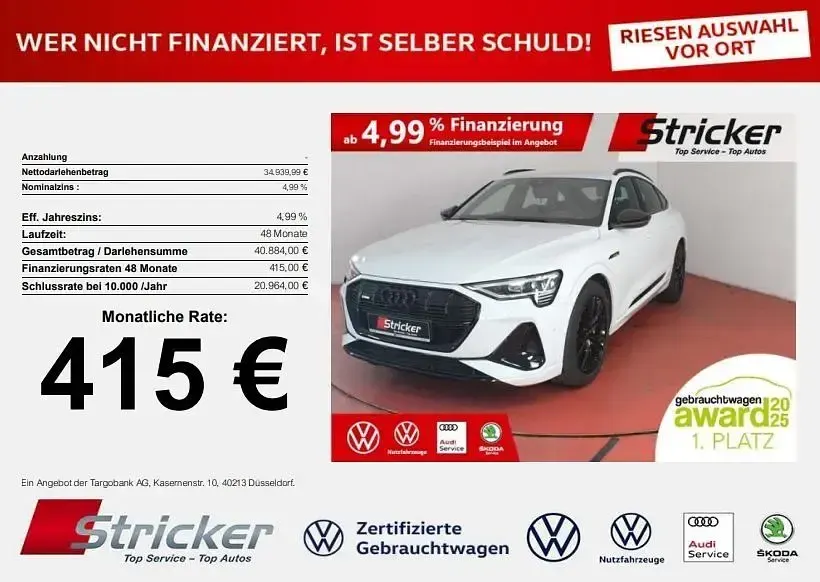 Gebraucht Audi e-tron S-Line 300 kW (408 PS) 2022 Gletscherweiß metallic SUV