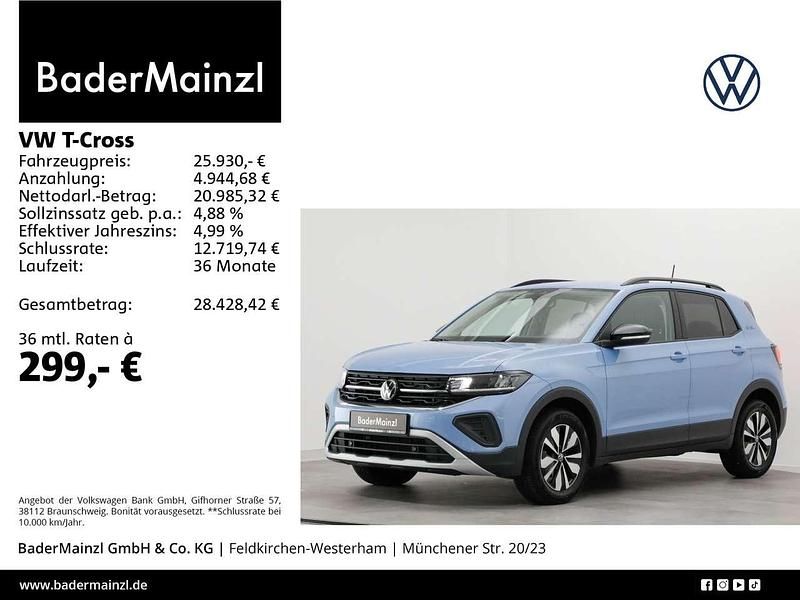 Clear blue metallic Gebraucht 2025 VW T-Cross Goal SUV | 25.930 € (Fairer Preis) - Bild 1/4