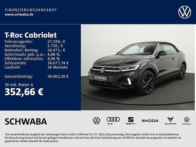 Deep black perleffekt schwarz Gebraucht 2022 VW T-Roc Cabriolet R-line Cabrio | 27.190 € (Guter Preis) - Bild 1/4