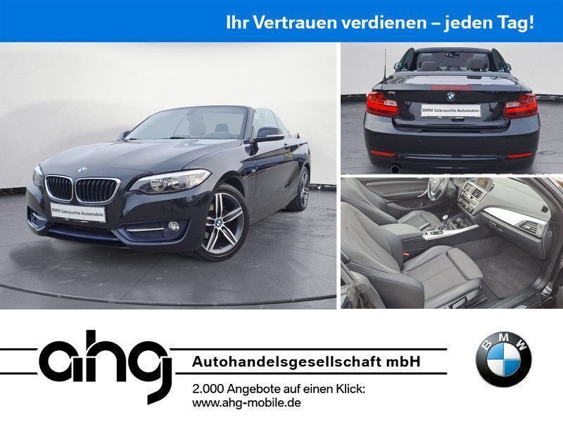 Schwarz Gebraucht 2016 BMW 218 Sport Line Cabrio | 15.520 € (Fairer Preis) - Bild 1/4
