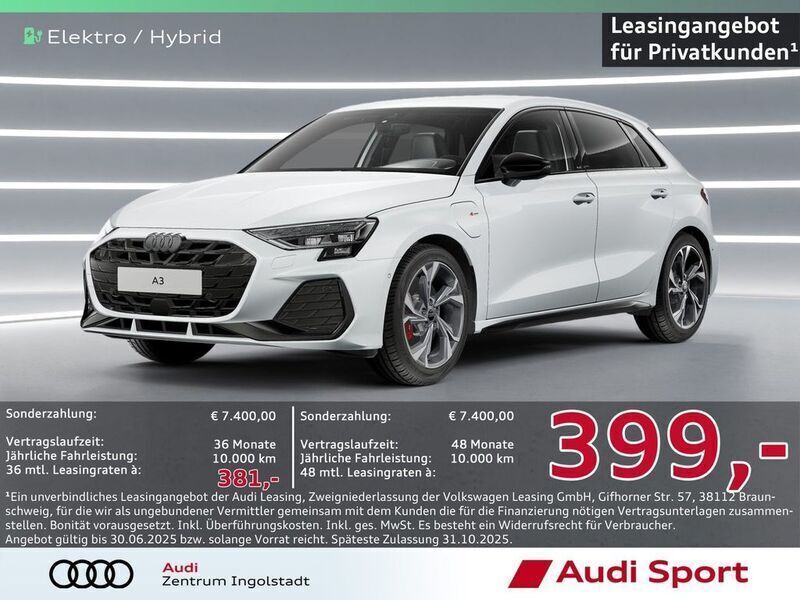Gletscherweiß Neu 2025 Audi A3 Sportback e-tron S-Line Limousine | 47.750 € (Fairer Preis) - Bild 1/3