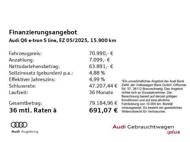Gebraucht Audi Q6 e-tron Ambiente 284 kW (387 PS) 2025 Gletscherweiß metallic SUV