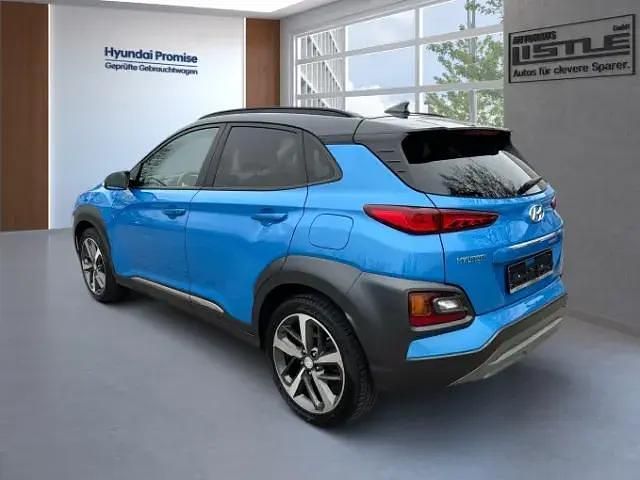 Gebraucht Hyundai Kona Premium 177 PS (130 kW) 2019 Blue lagoon / dark knight / mic (blau) SUV