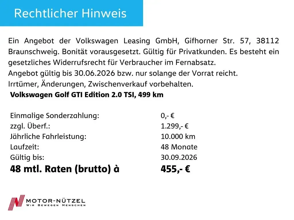 Neu VW Golf VIII Edition 325 PS (239 kW) 2026 Schwarz Limousine