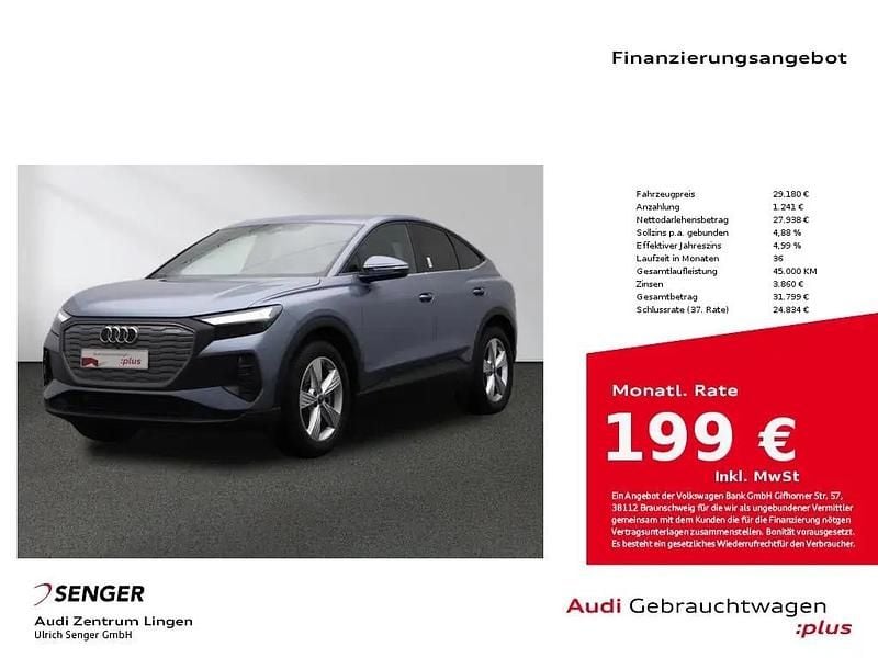 Blau Gebraucht 2022 Audi Q4 Sportback e-tron Sport SUV | 29.180 € (Superpreis) - Bild 1/1