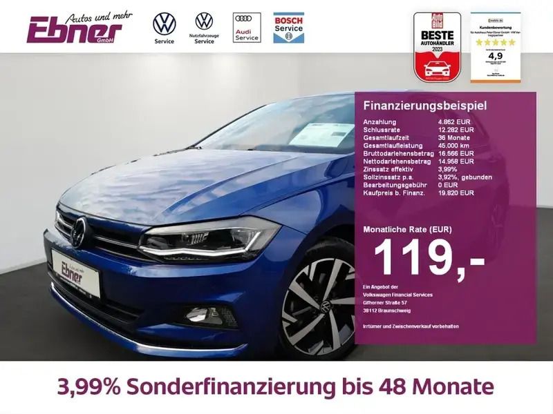 Gebraucht VW Polo Highline 110 PS (80 kW) 2021 Reef blue (metallic) Kleinwagen
