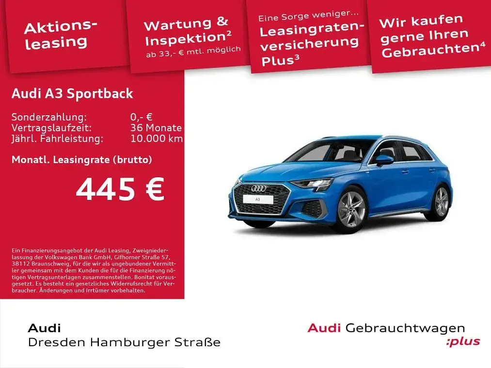 Gebraucht Audi A3 S-Line 150 PS (110 kW) 2022 Turboblau Limousine