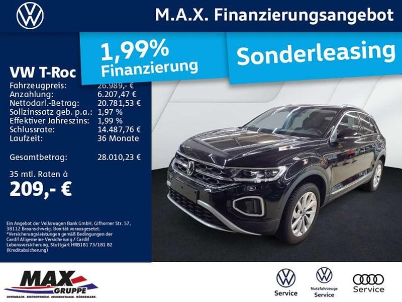 Schwarz Gebraucht 2024 VW T-Roc Style SUV | 26.989 € (Guter Preis) - Bild 1/3