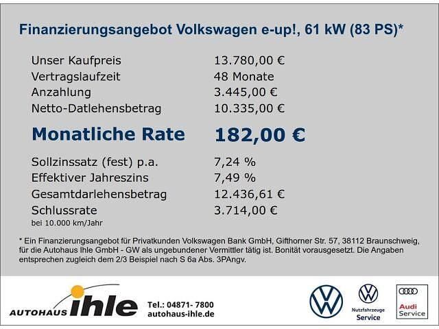 Gebraucht VW e-up! United 61 kW (83 PS) 2021 Blau Kleinwagen
