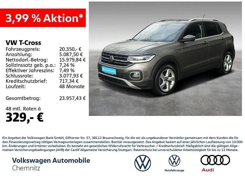 Limestone grey metallic Gebraucht 2021 VW T-Cross Style SUV | 20.350 € (Fairer Preis) - Bild 1/4