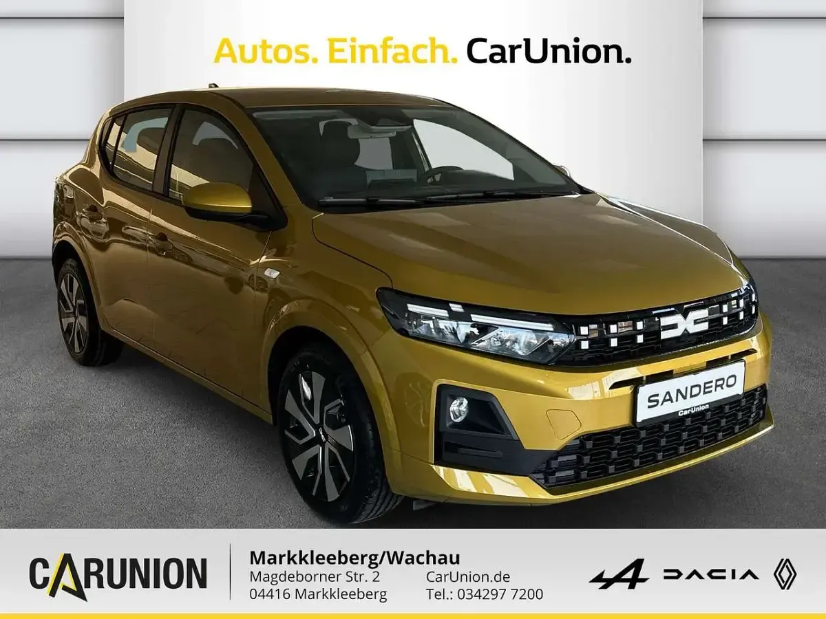 Neu Dacia Sandero Expression 101 PS (74 kW) 2026 Amber yellow Limousine