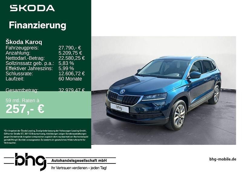 Lavablau metallic Gebraucht 2022 Skoda Karoq Ambition SUV | 27.790 € (Fairer Preis) - Bild 1/4