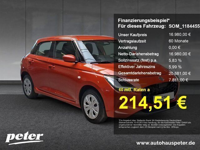 Flame orange pearl met. Neu 2025 Suzuki Swift Club | 16.980 € - Bild 1/4