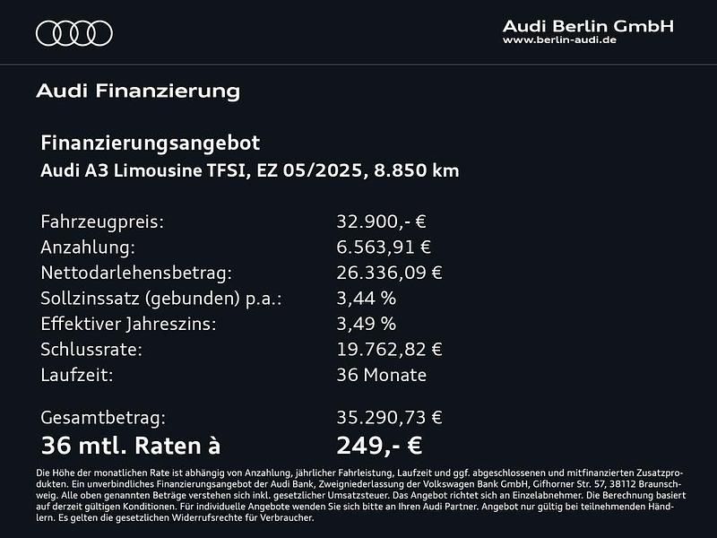 Second-hand Audi A3 Ambiente 116 CP (85 kW) 2025 Verde Berlinǎ