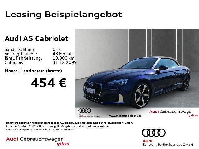 Navarrablau metallic/verdeck s Gebraucht 2024 Audi A5 Cabriolet Sport Cabrio | 40.104 € (Superpreis) - Bild 1/4