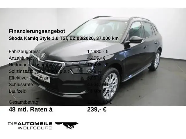 Gebraucht Skoda Kamiq Style 116 PS (85 kW) 2020 Schwarzmagic perleffekt (metallic) SUV