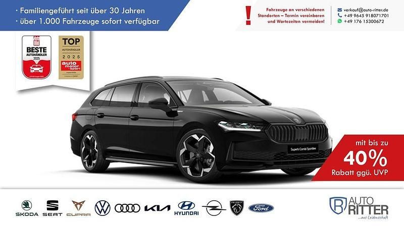 Schwarz Neu 2025 Skoda Superb SportLine Kombi | 51.990 € (Fairer Preis) - Bild 1/4
