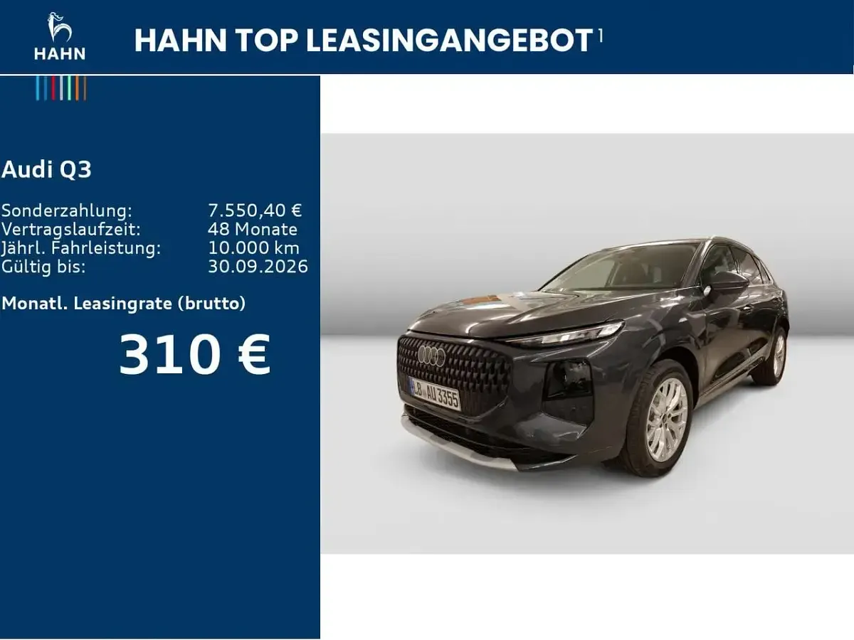 Gebraucht Audi Q3 Ambiente 150 PS (110 kW) 2026 Tamboragrau metallic SUV