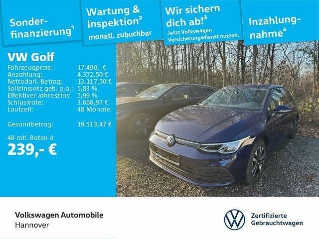 Atlantic blue metallic Gebraucht 2020 VW Golf VIII United Limousine | 17.490 € (Fairer Preis) - Bild 1/2