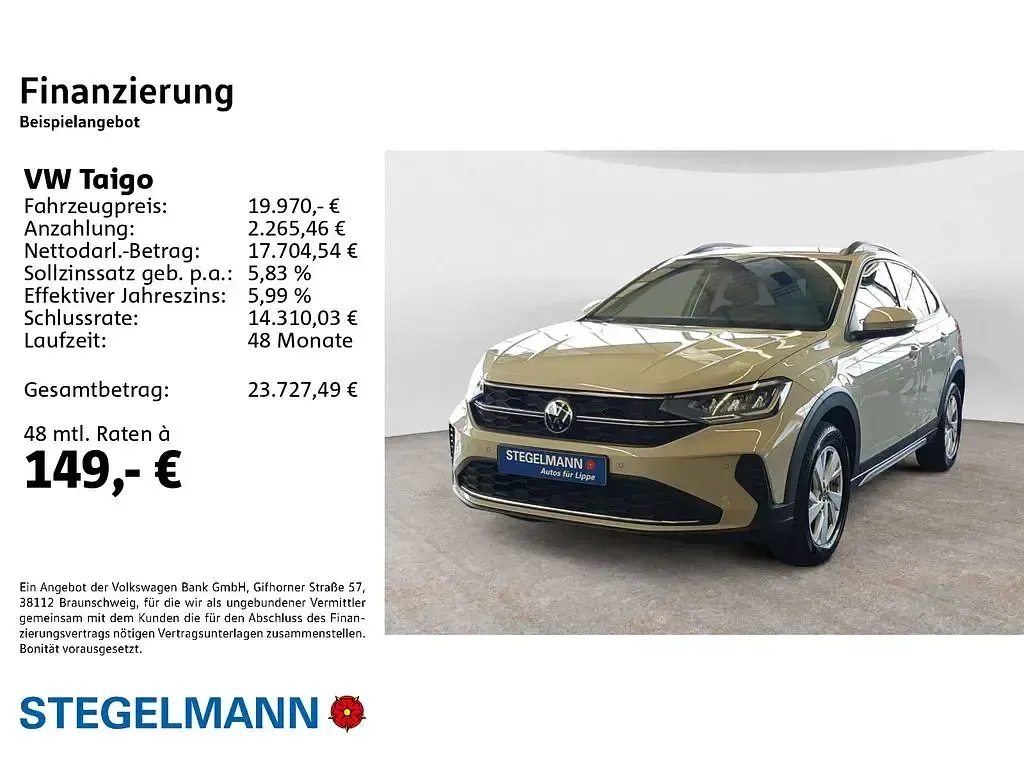 Używany VW Taigo Life 95 KM (69 kW) 2025 Szary SUV