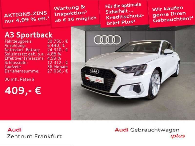 Ibisweiß/ibisweiß Gebraucht 2022 Audi A3 Advanced Limousine | 30.750 € (Teuer) - Bild 1/2