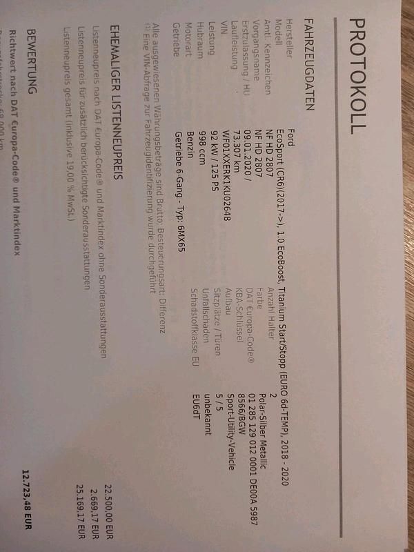 Gebraucht Ford Ecosport 125 PS (91 kW) 2020 Silber SUV