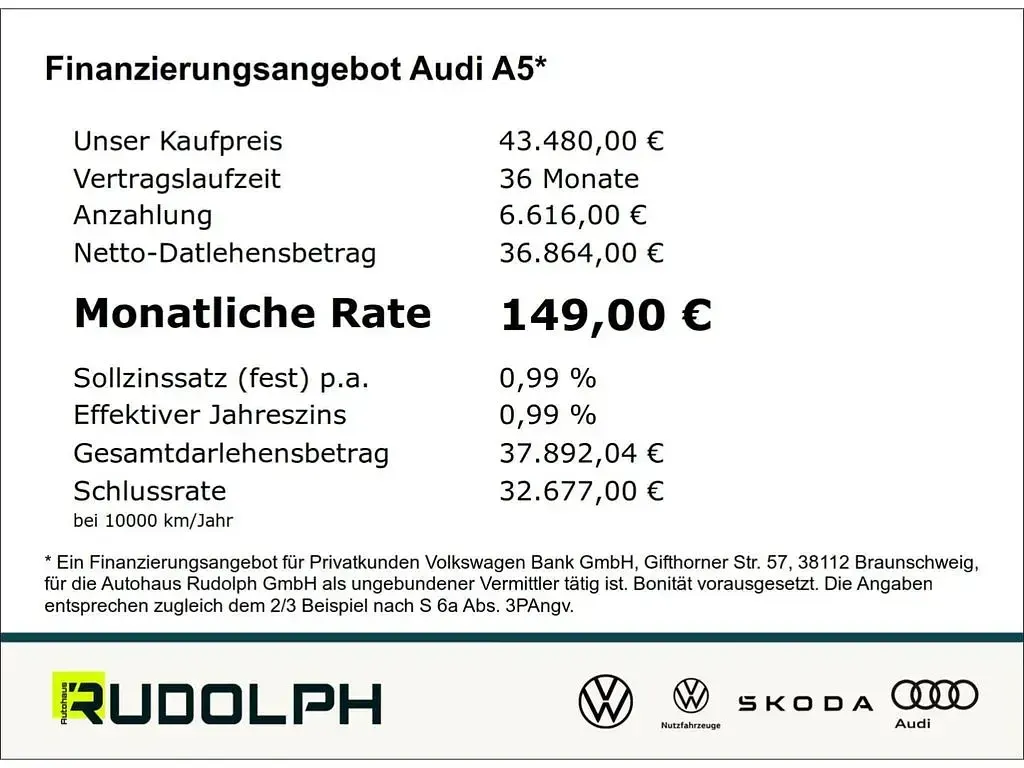 Gebraucht Audi A5 Ambiente 204 PS (150 kW) 2025 Mythosschwarz metallic Kombi