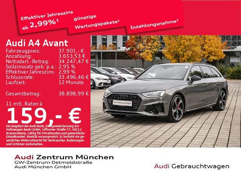 Chronosgrau metallic Gebraucht 2023 Audi A4 S-Line Kombi | 37.901 € (Etwas zu teuer) - Bild 1/2