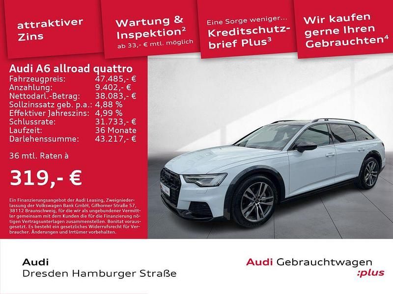 Gletscherweiß metallic Gebraucht 2022 Audi A6 Allroad Ambiente Kombi | 47.485 € (Guter Preis) - Bild 1/3