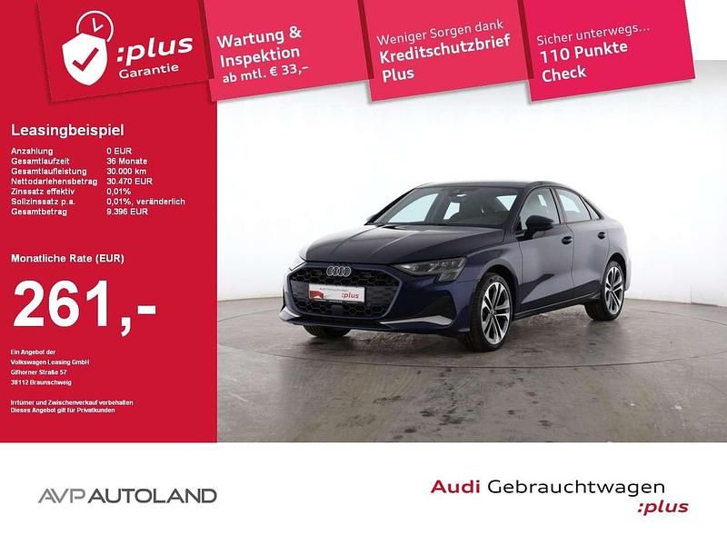 Navarrablau Gebraucht 2024 Audi A3 Advanced Limousine | 30.470 € (Fairer Preis) - Bild 1/3