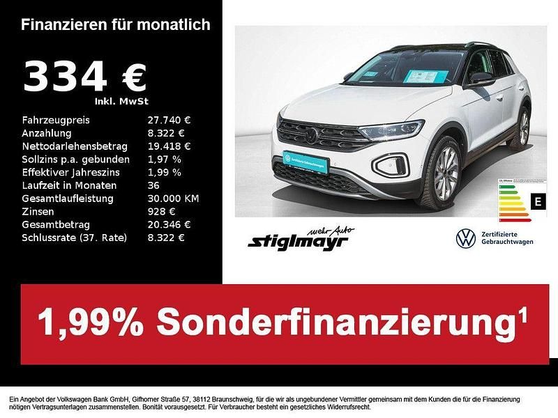 Pure white Gebraucht 2024 VW T-Roc Style SUV | 27.740 € (Guter Preis) - Bild 1/4
