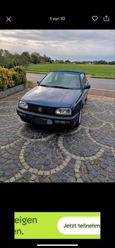 Blau Gebraucht 1997 VW Golf Cabriolet Cabrio | 1.900 € (Guter Preis) - Bild 1/4