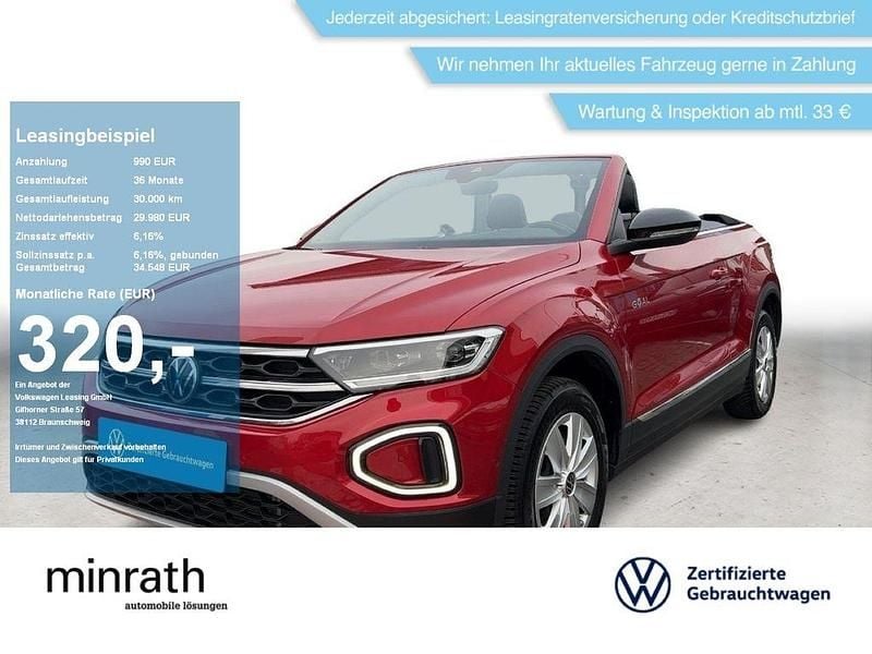 Schwarz Gebraucht 2025 VW T-Roc Cabriolet Goal Cabrio | 29.730 € (Superpreis) - Bild 1/4