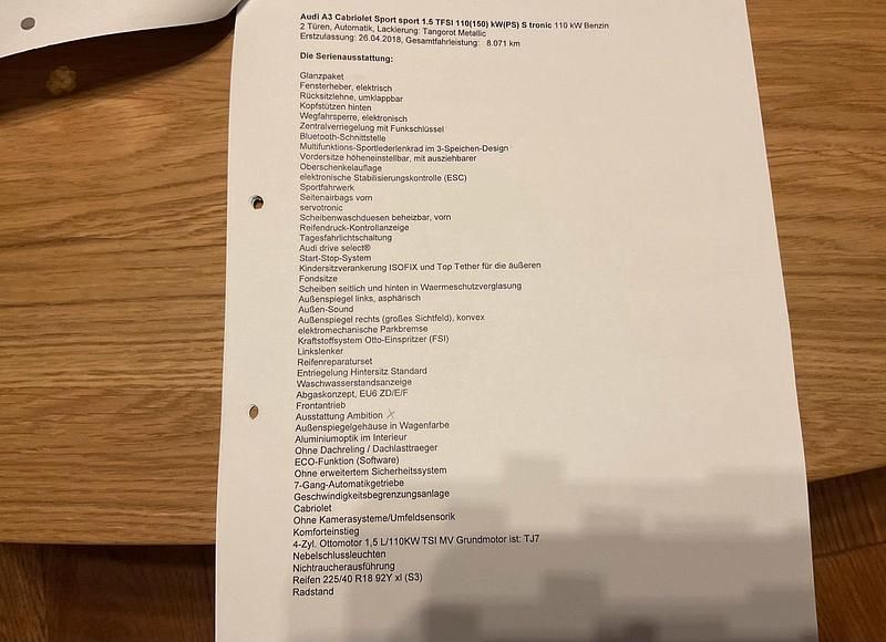 Gebraucht Audi A3 Cabriolet S-Line 150 PS (110 kW) 2018 Rot Cabrio