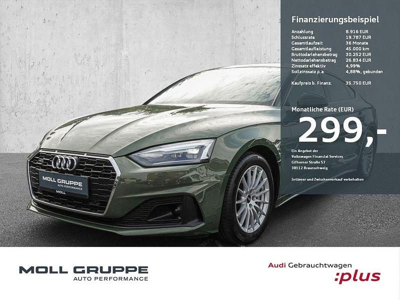 Distriktgrün metallic Gebraucht 2022 Audi A5 Sportback Basis Kleinwagen | 35.750 € (Fairer Preis) - Bild 1/3