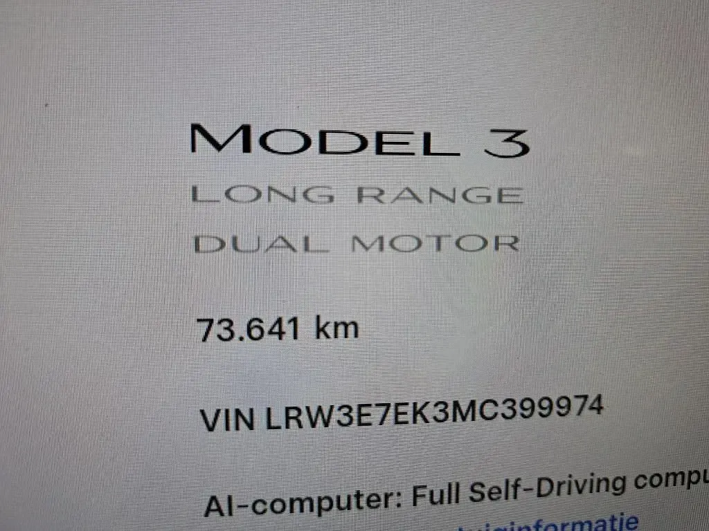 Gebraucht Tesla Model 3 Long Range AWD 258 kW (351 PS) 2021 Weiß Limousine