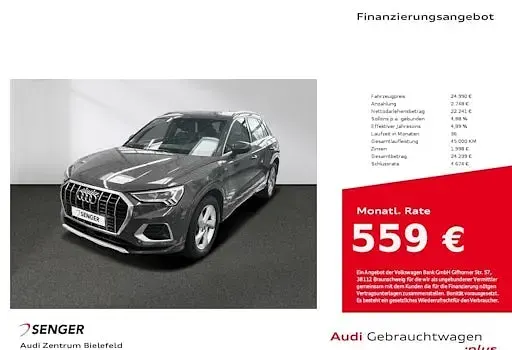 Second-hand Audi Q3 Advanced Plus 150 CP (110 kW) 2020 Gri SUV