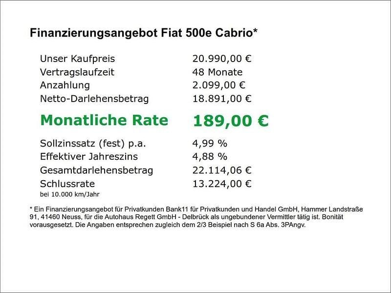 Gebraucht Fiat 500e 86 kW (118 PS) 2023 Weiß Cabrio
